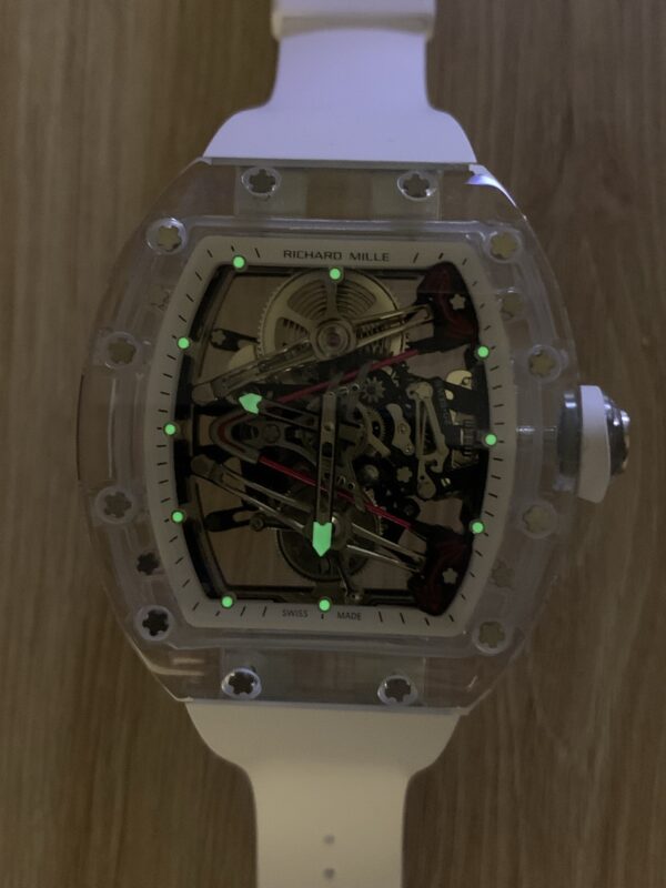 sy_no_DFBED879C00B78CF1A72B4CAF825634E_8 RICHARDMILLE RM38-02 Transparent Crystal Pink Theme Hollow Tourbillon Watch