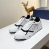 Dior White-Black Leather Oblique Rhinestone Low-Top Sneaker