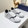 Dior White-Black Leather Oblique Rhinestone Low-Top Sneaker