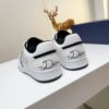 Dior White-Black Leather Oblique Rhinestone Low-Top Sneaker