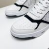 Dior White-Black Leather Oblique Rhinestone Low-Top Sneaker
