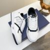 Dior White-Black Leather Oblique Rhinestone Low-Top Sneaker