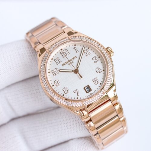 sy_no_DFEF2E0DD54DF5F960C2AEC5930573ED_0 Patek Philippe automatic mechanical movement 30 meter waterproof diamond studded bezel women's watch Swiss watch white dial