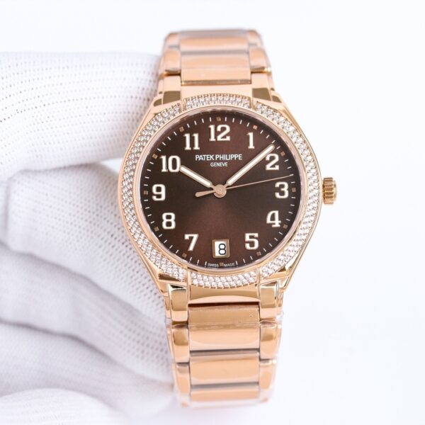 sy_no_DFEF2E0DD54DF5F960C2AEC5930573ED_3 Patek Philippe automatic mechanical movement 30 meter waterproof diamond studded bezel women's watch Swiss watch white dial