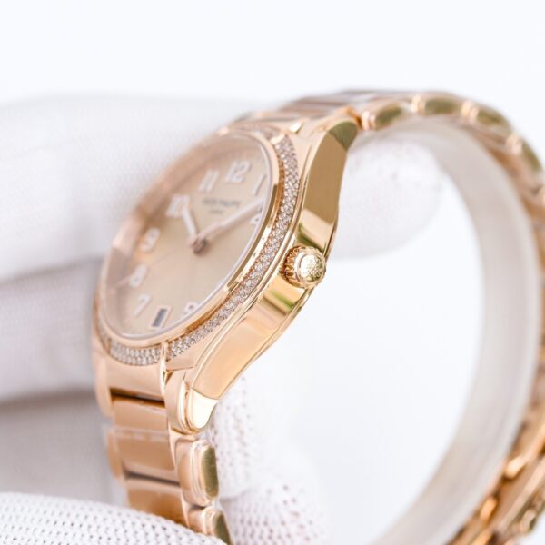 sy_no_DFEF2E0DD54DF5F960C2AEC5930573ED_6 Patek Philippe automatic mechanical movement 30 meter waterproof diamond studded bezel women's watch Swiss watch white dial