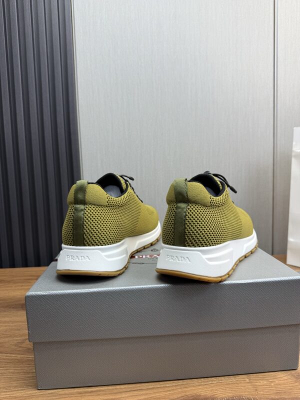 sy_no_E0362AD7291F5F0AF677489AFBDB98D6_7 Prada Olive Green Knit Mesh Casual Sneaker