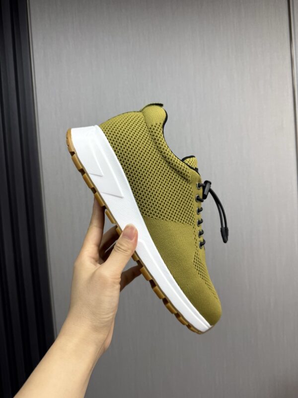 sy_no_E0362AD7291F5F0AF677489AFBDB98D6_9 Prada Olive Green Knit Mesh Casual Sneaker