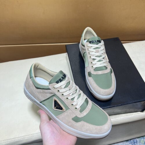 sy_no_E0401726B89129F65FCF5184F7984644_0 Prada Matcha Green Nylon and Suede Low-Top Casual Sneaker