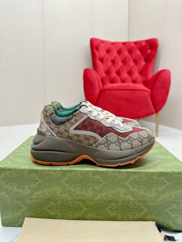 sy_no_E1835965C1AE1292158C01CB0144D361_1 Gucci Rhyton GG Canvas Sneaker in Multi-Color with Red & Green Accents