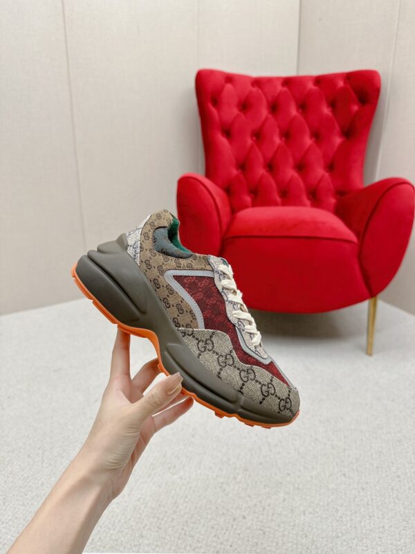 sy_no_E1835965C1AE1292158C01CB0144D361_2 Gucci Rhyton GG Canvas Sneaker in Multi-Color with Red & Green Accents