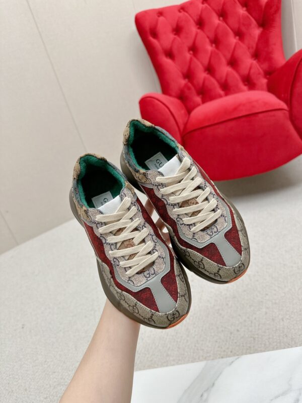 sy_no_E1835965C1AE1292158C01CB0144D361_3 Gucci Rhyton GG Canvas Sneaker in Multi-Color with Red & Green Accents