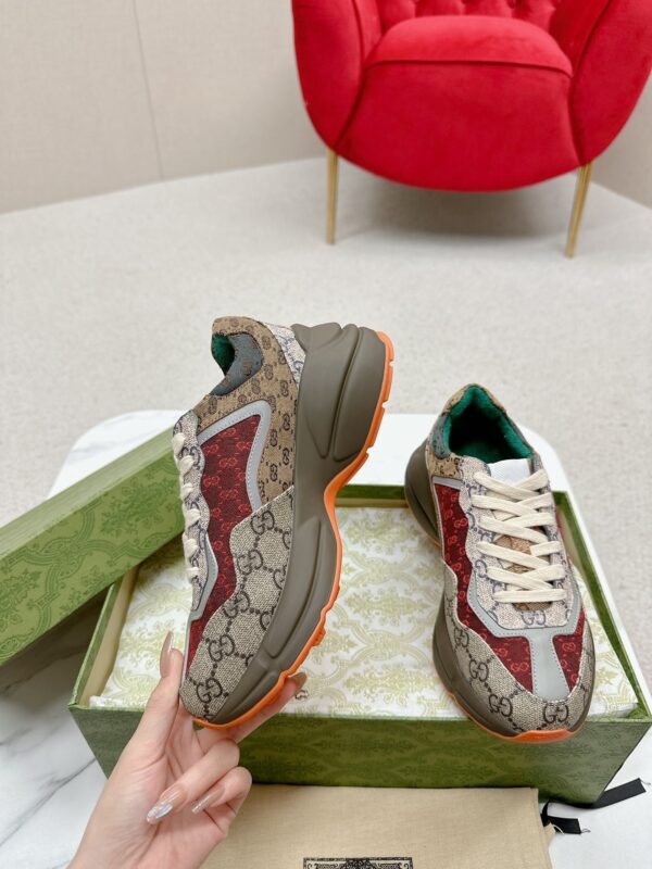 sy_no_E1835965C1AE1292158C01CB0144D361_5 Gucci Rhyton GG Canvas Sneaker in Multi-Color with Red & Green Accents