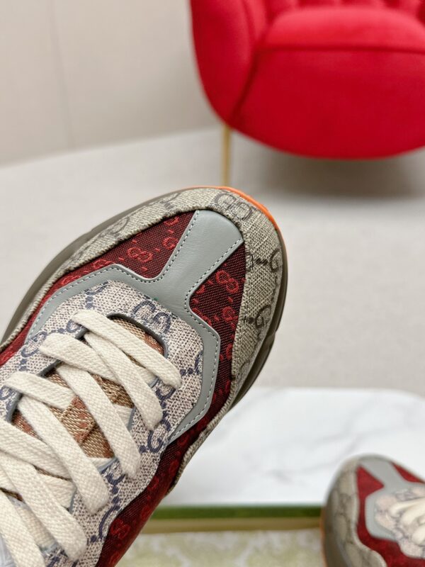 sy_no_E1835965C1AE1292158C01CB0144D361_6 Gucci Rhyton GG Canvas Sneaker in Multi-Color with Red & Green Accents