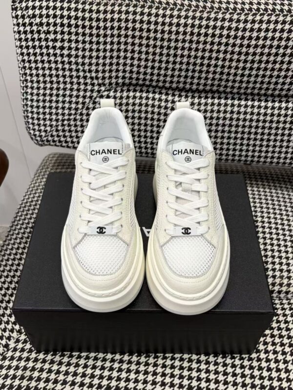 sy_no_E29F3D7C8EB93E2A53E033751083A51B_0 Chanel All-White Mixed-Material Platform Low-Top Sneaker with Mesh and CC Logo