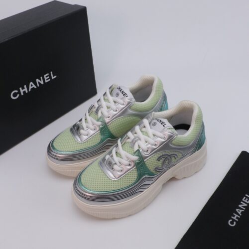 Chanel Wave-Panel Mesh Trainer Mint-Mesh-Silver