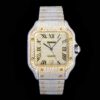 Cartier Sandus series automatic mechanical movement with diamond studded Roman scale waterproof men's watch Swiss watch gold dial stainless steel case
