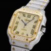 Cartier Sandus series automatic mechanical movement with diamond studded Roman scale waterproof men's watch Swiss watch gold dial stainless steel case