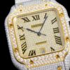 Cartier Sandus series automatic mechanical movement with diamond studded Roman scale waterproof men's watch Swiss watch gold dial stainless steel case