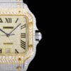 Cartier Sandus series automatic mechanical movement with diamond studded Roman scale waterproof men's watch Swiss watch gold dial stainless steel case