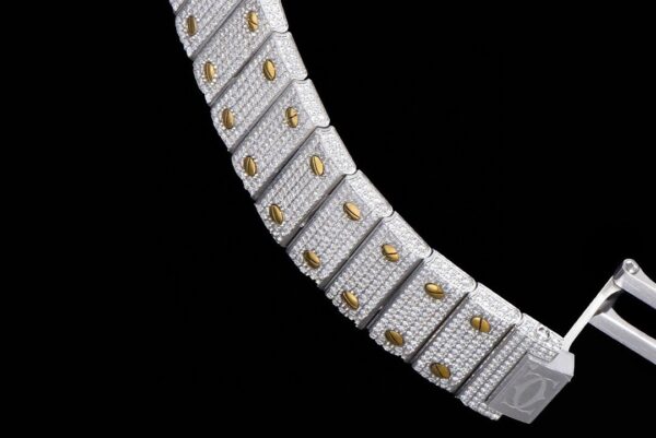 Cartier Sandus series automatic mechanical movement with diamond studded Roman scale waterproof men's watch Swiss watch gold dial stainless steel case
