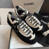 sy_no_E436F4017644242F837A7135DFD138F7_3 Chanel Black and White Suede and Fabric Low-Top Sneaker with Speckled Laces
