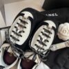 sy_no_E436F4017644242F837A7135DFD138F7_6 Chanel Black and White Suede and Fabric Low-Top Sneaker with Speckled Laces