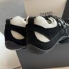 sy_no_E436F4017644242F837A7135DFD138F7_7 Chanel Black and White Suede and Fabric Low-Top Sneaker with Speckled Laces