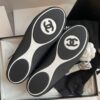sy_no_E436F4017644242F837A7135DFD138F7_8 Chanel Black and White Suede and Fabric Low-Top Sneaker with Speckled Laces