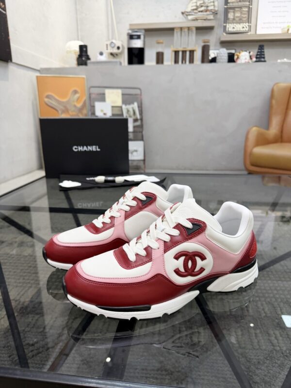 Chanel Red & Pink Chunky Sneaker with Interlocking CC Logo