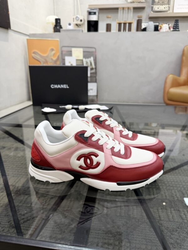 Chanel Red & Pink Chunky Sneaker with Interlocking CC Logo