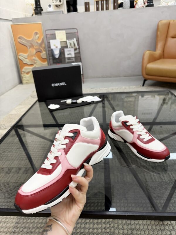 Chanel Red & Pink Chunky Sneaker with Interlocking CC Logo