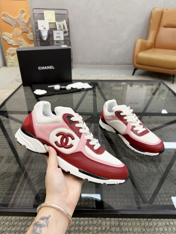 Chanel Red & Pink Chunky Sneaker with Interlocking CC Logo
