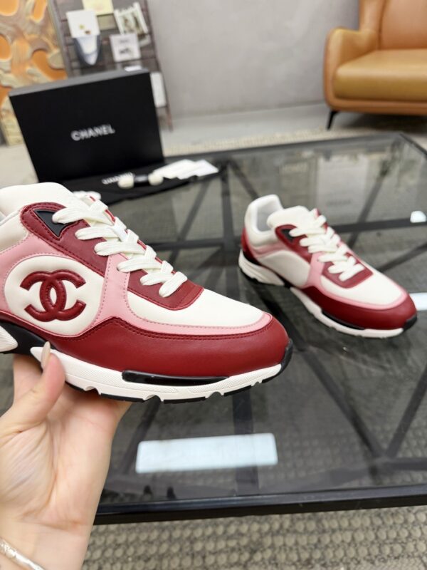 Chanel Red & Pink Chunky Sneaker with Interlocking CC Logo