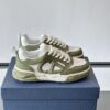 Dior Olive Green and White Leather CD Logo Low-Top Sneaker