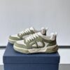 Dior Olive Green and White Leather CD Logo Low-Top Sneaker