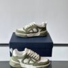 Dior Olive Green and White Leather CD Logo Low-Top Sneaker