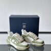Dior Olive Green and White Leather CD Logo Low-Top Sneaker