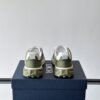 Dior Olive Green and White Leather CD Logo Low-Top Sneaker