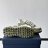 Dior Olive Green and White Leather CD Logo Low-Top Sneaker