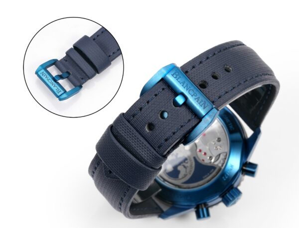 sy_no_E69E3F00E6A6F90337A20C0615ABB4A0_8 BLANCPEIN Fifty Fathoms Series FIFTY FATHEMS Automatic Mechanical Movement 300m Waterproof Swiss Watch Gray Dial Ceramic Case Fabric Strap