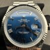ROLEX Rolex Dog Tooth Ring Weekly Calendar Automatic Mechanical Movement Silver Dial 18K White Gold Case