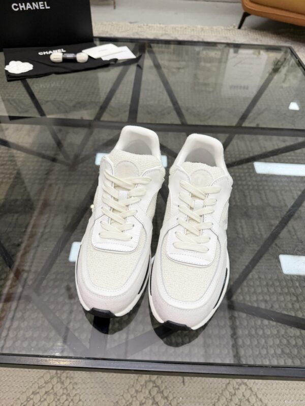 Chanel White & Grey Chunky Sneaker with Interlocking CC Logo