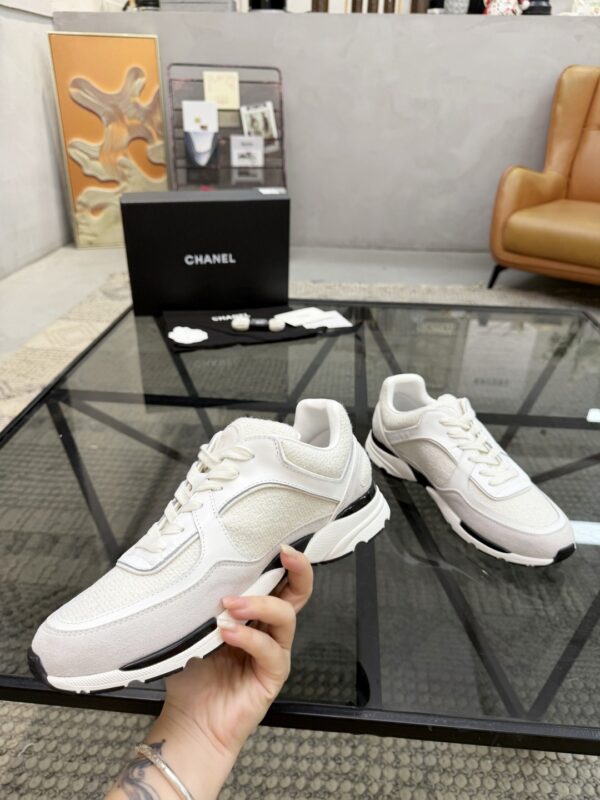 Chanel White & Grey Chunky Sneaker with Interlocking CC Logo