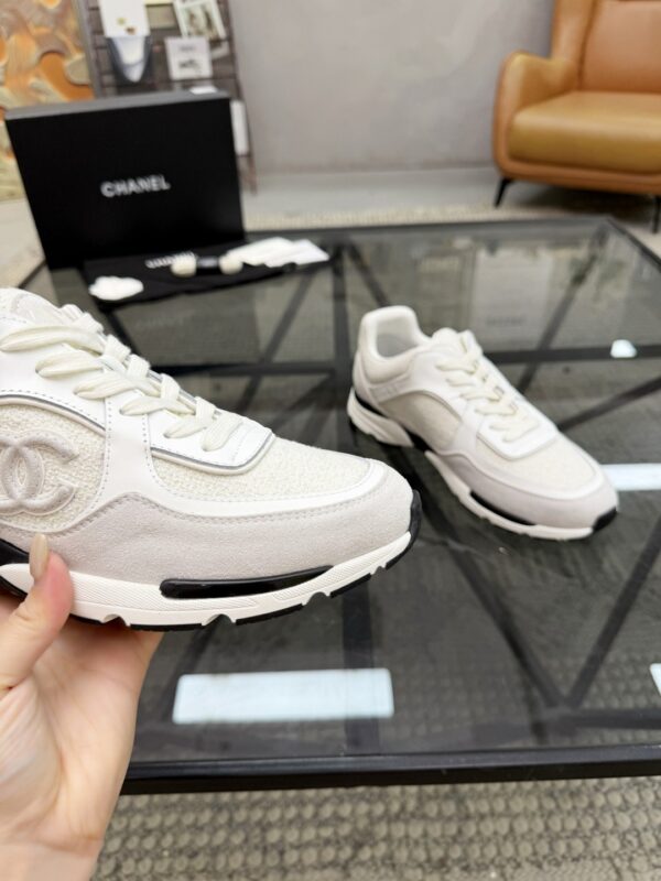 Chanel White & Grey Chunky Sneaker with Interlocking CC Logo