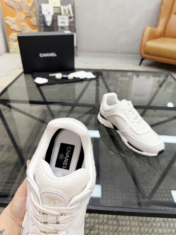 Chanel White & Grey Chunky Sneaker with Interlocking CC Logo