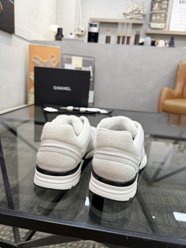 Chanel White & Grey Chunky Sneaker with Interlocking CC Logo