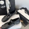 Chanel Black Quilted Leather Mary Jane Flat with Patent CC Logo