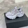 Chanel Silver Metallic Chunky Sneaker with Mesh and CC Logo