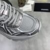 Chanel Silver Metallic Chunky Sneaker with Mesh and CC Logo