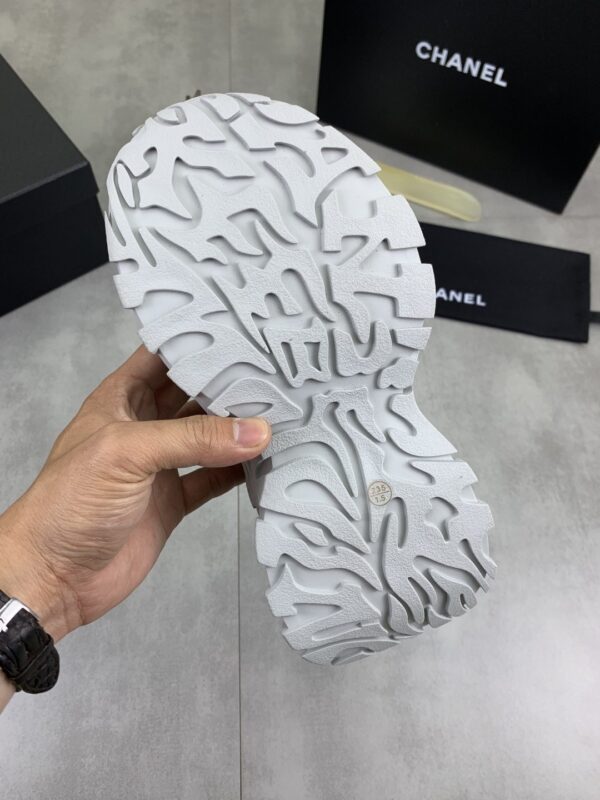 Chanel Silver Metallic Chunky Sneaker with Mesh and CC Logo